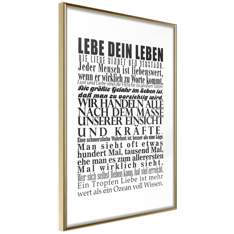 Poster Lebe dein Leben - black German text in the form of a quote 123131 additionalImage 11