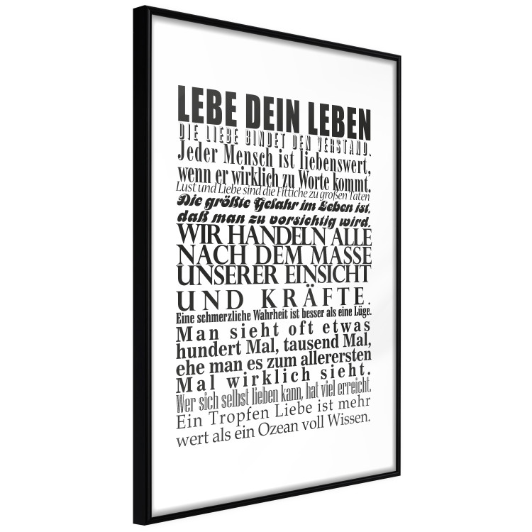 Poster Lebe dein Leben - black German text in the form of a quote 123131 additionalImage 12