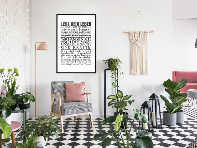 Poster Lebe dein Leben - black German text in the form of a quote 123131 additionalImage 4