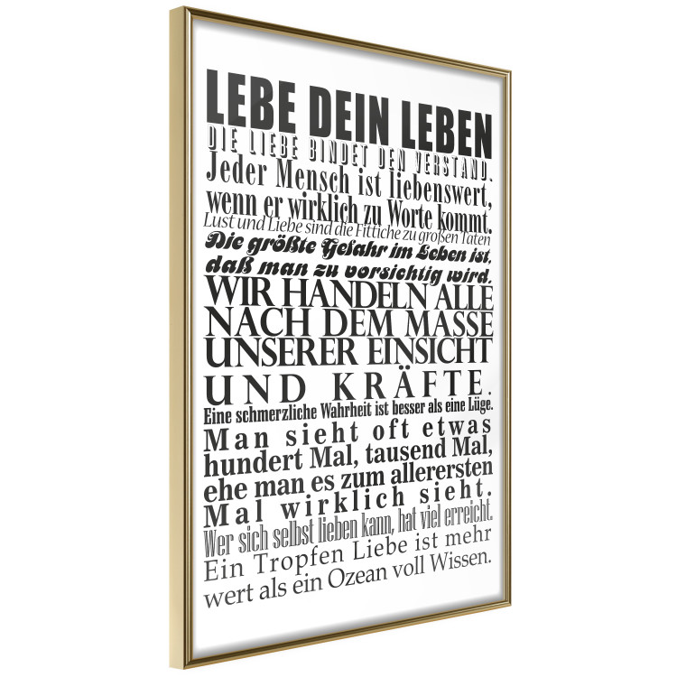 Poster Lebe dein Leben - black German text in the form of a quote 123131 additionalImage 10
