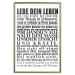 Poster Lebe dein Leben - black German text in the form of a quote 123131 additionalThumb 16
