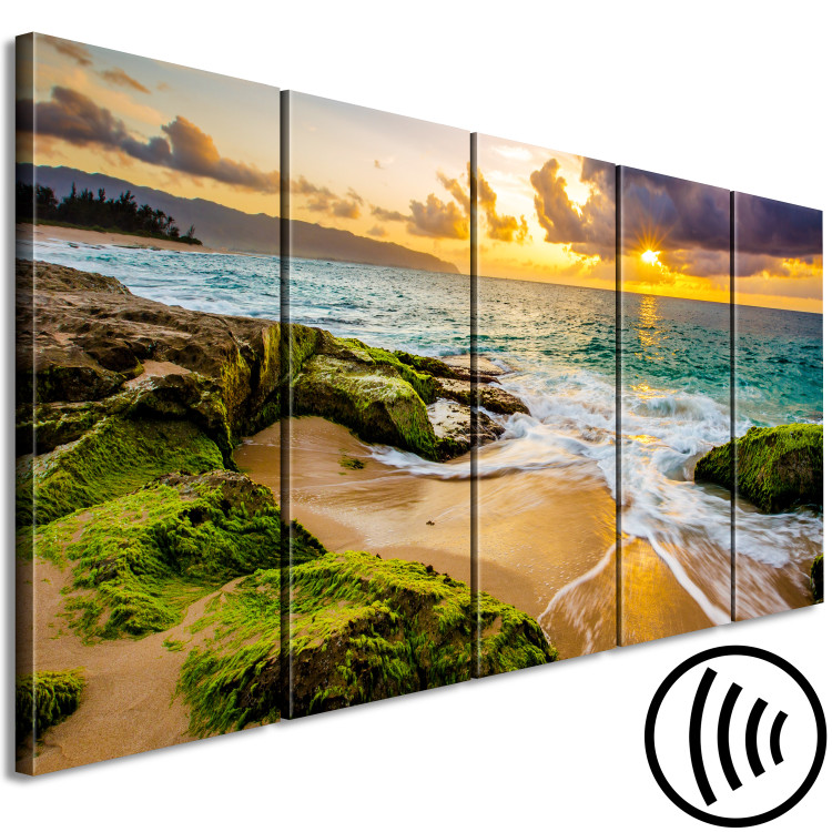 Canvas Art Print Turquoise Sea (5 Parts) Narrow 123331 additionalImage 6