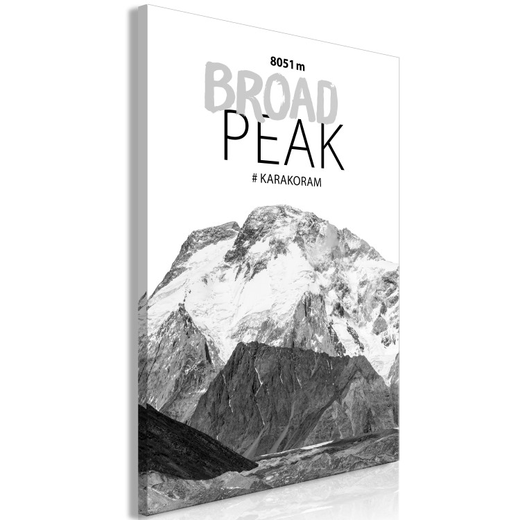 Canvas Peak of Broad Peak - photo with the mountain and English inscription 123731 additionalImage 2