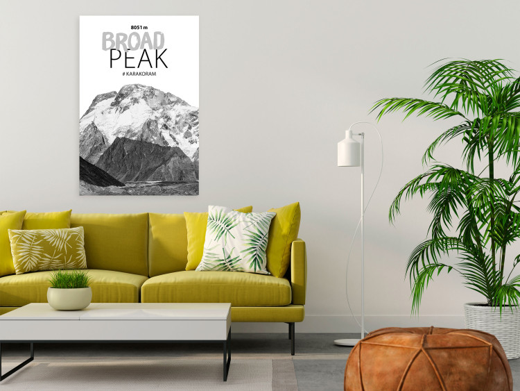 Canvas Peak of Broad Peak - photo with the mountain and English inscription 123731 additionalImage 3
