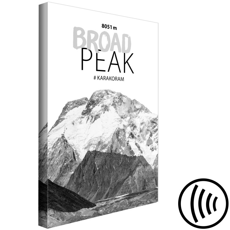 Canvas Peak of Broad Peak - photo with the mountain and English inscription 123731 additionalImage 6