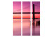 Folding Screen Purple Evening (3-piece) - picturesque sunset over a bridge 124131 additionalThumb 3