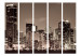 Folding Screen Miami in Sepia II (5-piece) - panoramic view of a large city at night 124231 additionalThumb 3