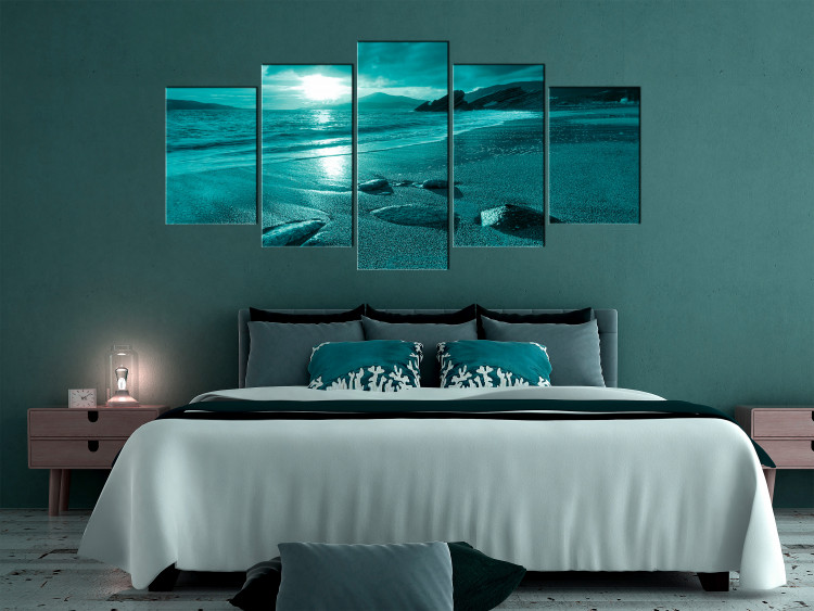 Canvas Enchanted Ocean (5 Parts) Wide Turquoise 125031 additionalImage 3