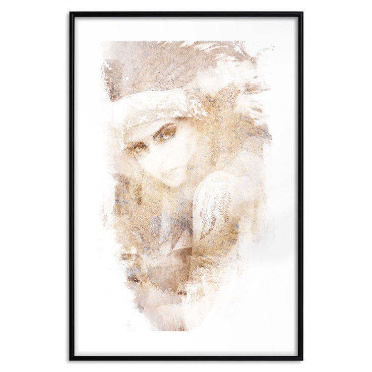 Wall Poster Ethnic Gaze (Beige) - portrait of an ethnic woman 125231 additionalImage 15