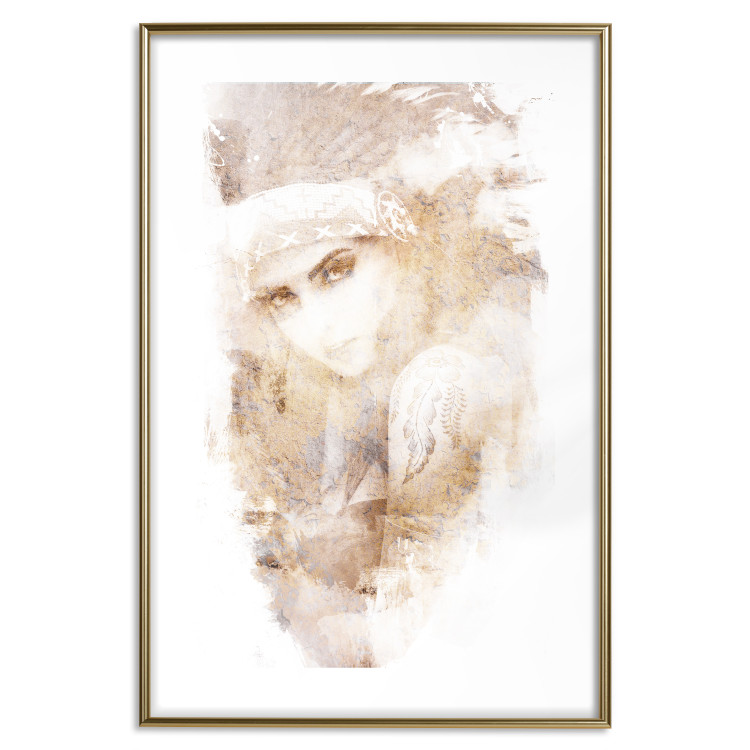 Wall Poster Ethnic Gaze (Beige) - portrait of an ethnic woman 125231 additionalImage 14