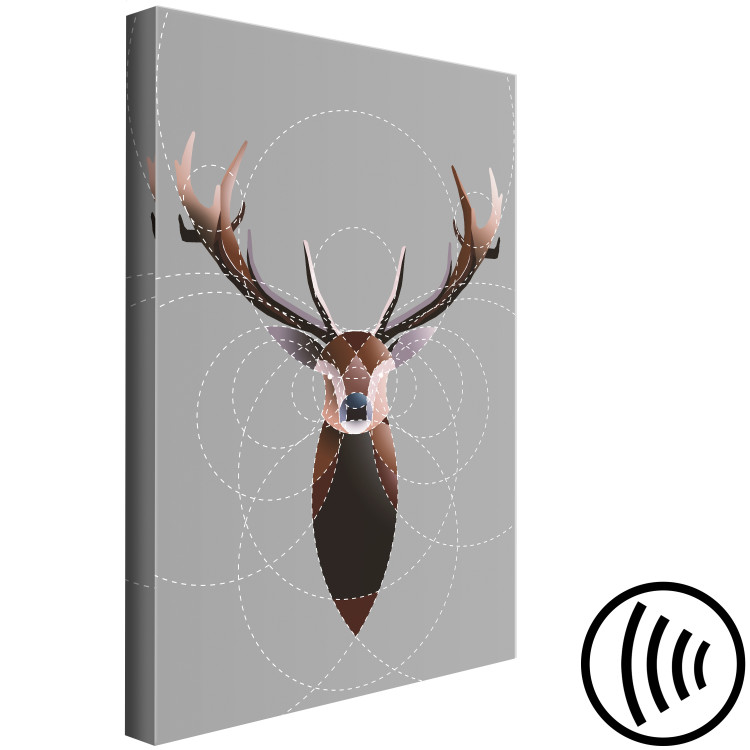 Canvas Print Deer in Circles (1 Part) Vertical 126931 additionalImage 6