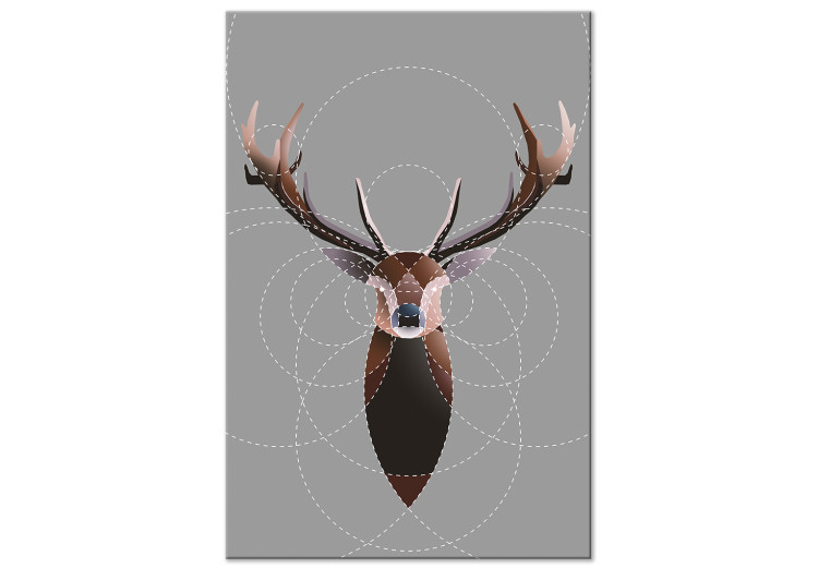 Canvas Print Deer in Circles (1 Part) Vertical 126931