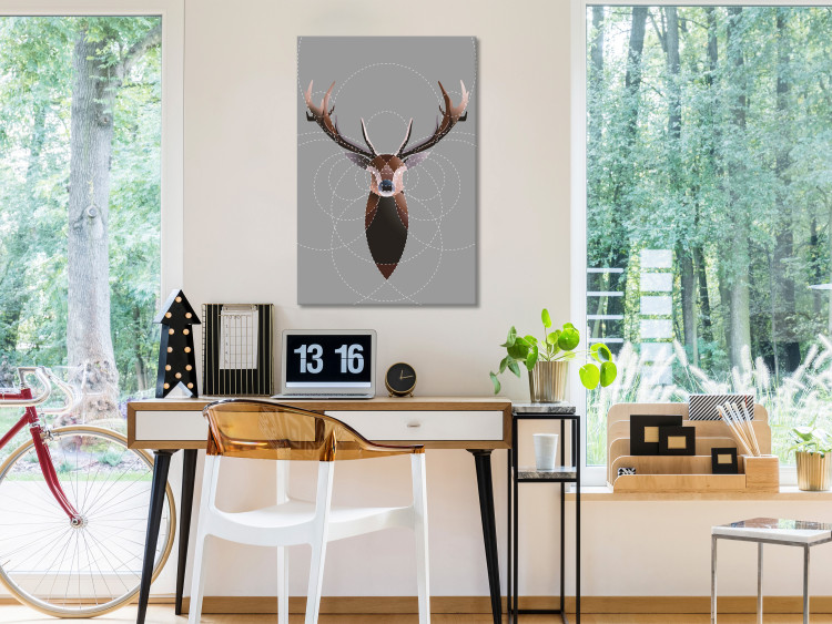 Canvas Print Deer in Circles (1 Part) Vertical 126931 additionalImage 3