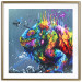 Wall Poster Colorful Iguana - abstract animal on a background of a blue ocean 127031 additionalThumb 14