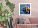 Wall Poster Colorful Iguana - abstract animal on a background of a blue ocean 127031 additionalThumb 3