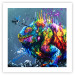 Wall Poster Colorful Iguana - abstract animal on a background of a blue ocean 127031 additionalThumb 19
