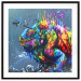 Wall Poster Colorful Iguana - abstract animal on a background of a blue ocean 127031 additionalThumb 15