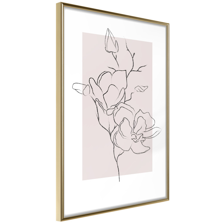 Poster Creamy Magnolia - abstract line art of magnolia flower on light background 127831 additionalImage 14