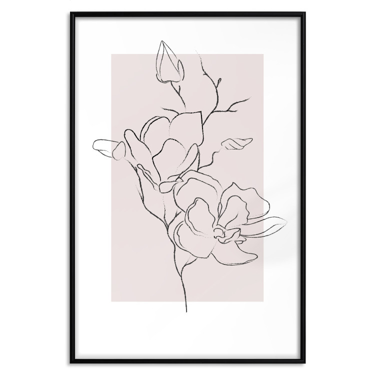Poster Creamy Magnolia - abstract line art of magnolia flower on light background 127831 additionalImage 18