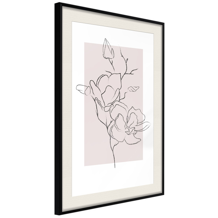 Poster Creamy Magnolia - abstract line art of magnolia flower on light background 127831 additionalImage 3