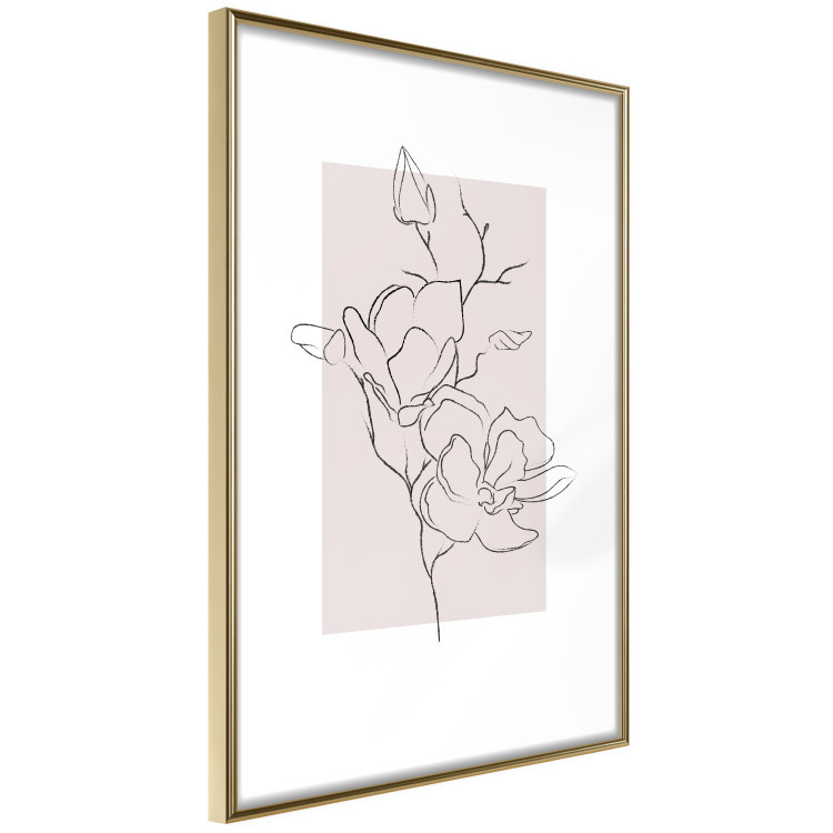 Poster Creamy Magnolia - abstract line art of magnolia flower on light background 127831 additionalImage 9