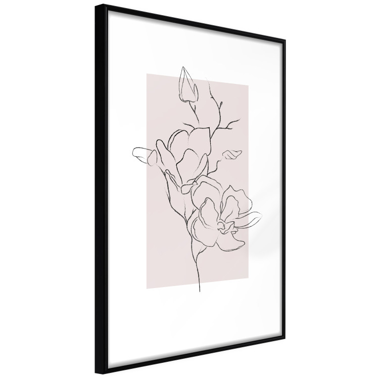 Poster Creamy Magnolia - abstract line art of magnolia flower on light background 127831 additionalImage 4