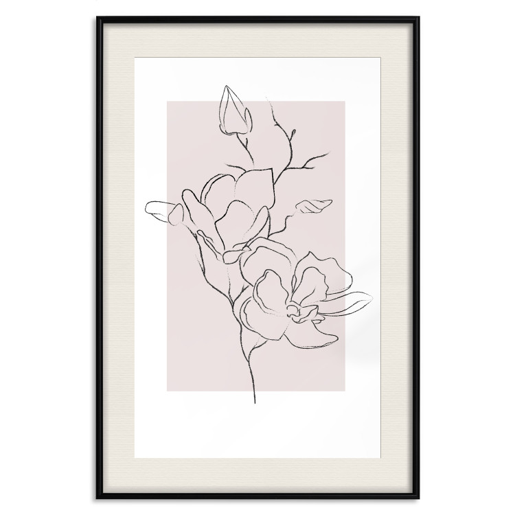 Poster Creamy Magnolia - abstract line art of magnolia flower on light background 127831 additionalImage 24