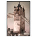Poster London Bridge - night architecture of a glowing bridge in sepia colors 128631 additionalThumb 18