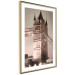 Poster London Bridge - night architecture of a glowing bridge in sepia colors 128631 additionalThumb 6