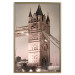 Poster London Bridge - night architecture of a glowing bridge in sepia colors 128631 additionalThumb 19