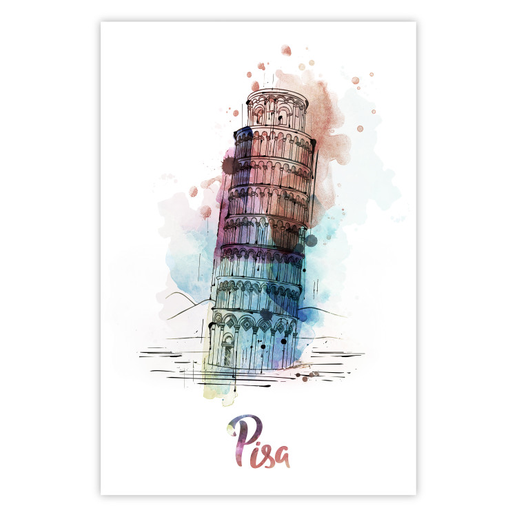 Wall Poster Colorful Memory - colorful architecture of Italy and English text 129431
