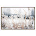 Poster Land of Ice - winter landscape of a meadow with golden plants on a light background 129831 additionalThumb 21