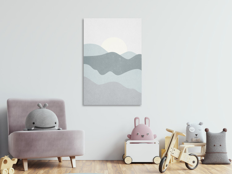 Canvas Art Print Sun Over Mountains (1-piece) Vertical - pastel mountain landscape 130531 additionalImage 3