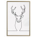 Wall Poster Face of Autumn - black line art of a deer on a solid gray background 130731 additionalThumb 16