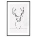 Wall Poster Face of Autumn - black line art of a deer on a solid gray background 130731 additionalThumb 20