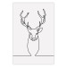 Wall Poster Face of Autumn - black line art of a deer on a solid gray background 130731
