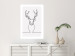 Wall Poster Face of Autumn - black line art of a deer on a solid gray background 130731 additionalThumb 5