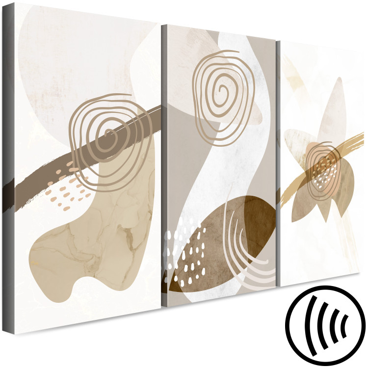 Canvas Print Beige Trio (3-piece) - beige abstraction of geometric figures 131631 additionalImage 6