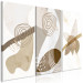 Canvas Print Beige Trio (3-piece) - beige abstraction of geometric figures 131631 additionalThumb 2