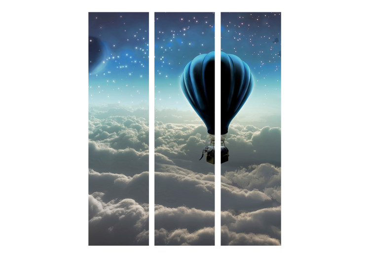 Room Divider Screen Night Expedition (3-piece) - blue illusion against stars and sky 132831 additionalImage 3