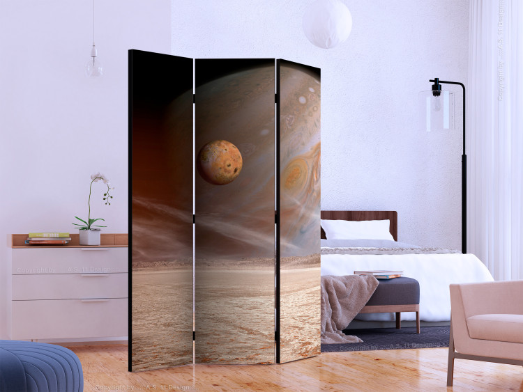 Room Divider Screen Small and Big Planet (3-piece) - brown-beige fantasy in space 132931 additionalImage 2