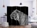 Room Separator White Tiger II (5-piece) - black and white composition with a wild cat 133331 additionalThumb 2