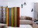 Room Separator Wooden Rainbow (3-piece) - composition with colorful stripes on planks 133431 additionalThumb 4