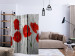 Folding Screen Tale of Red Poppies (3-piece) - field flowers on wood 133531 additionalThumb 4