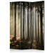 Folding Screen Coniferous Forest - Morning Mist (3-piece) - landscape among forest trees 134131
