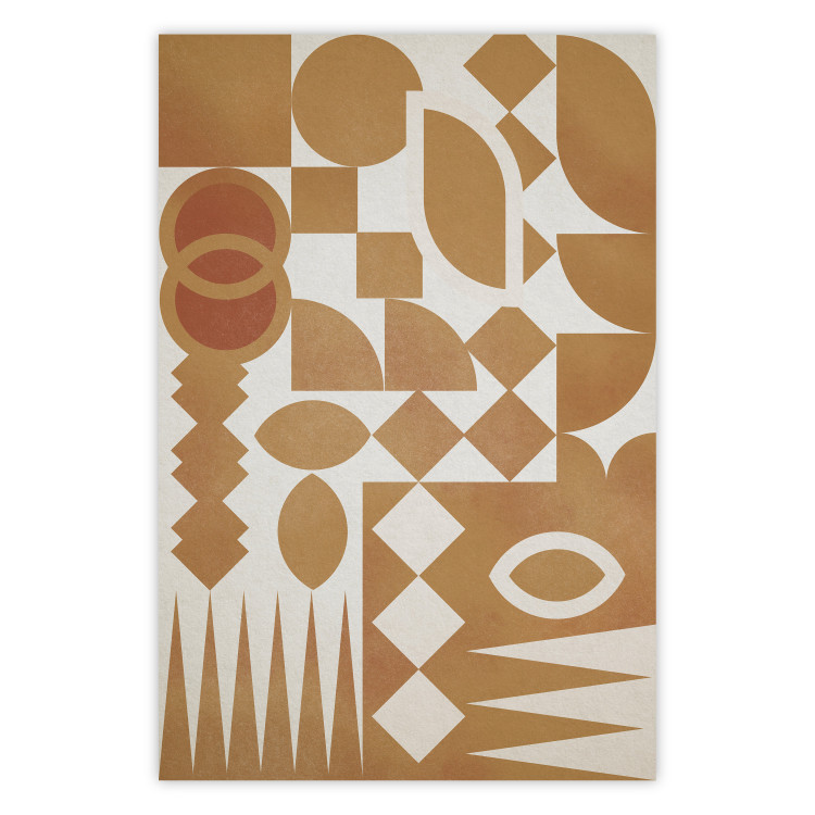 Poster Figurative Harmony - abstract and orange geometric figures 134831