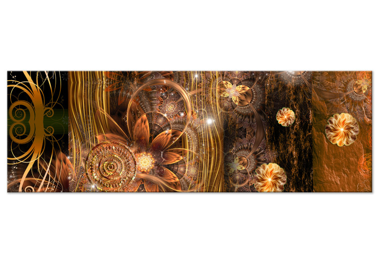 Canvas Art Print Miracle (1-piece) Narrow - first variant - golden flower abstraction 135331