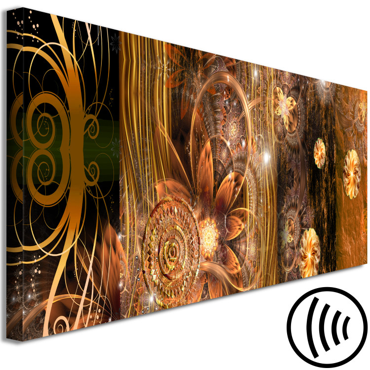 Canvas Art Print Miracle (1-piece) Narrow - first variant - golden flower abstraction 135331 additionalImage 6
