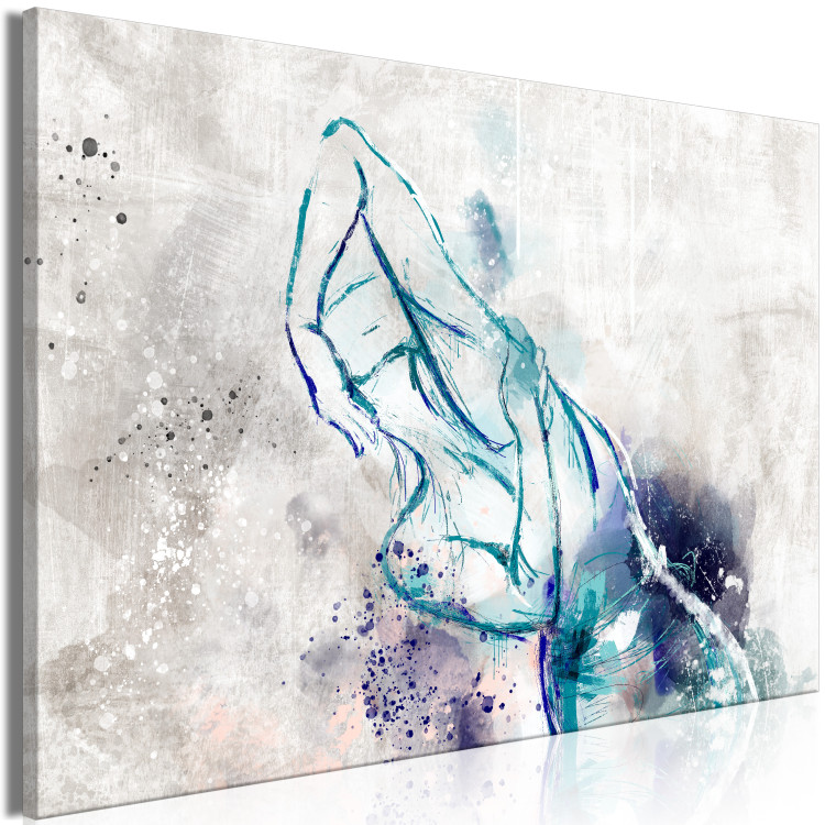 Canvas Dancer - Abstract image of a woman in a blue tone 135431 additionalImage 2