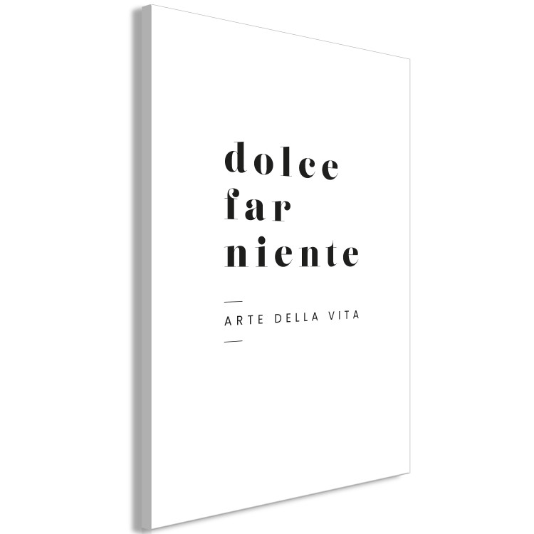 Canvas Print Dolee Far Nonte Quote - black text in Italian on a white background 135831 additionalImage 2